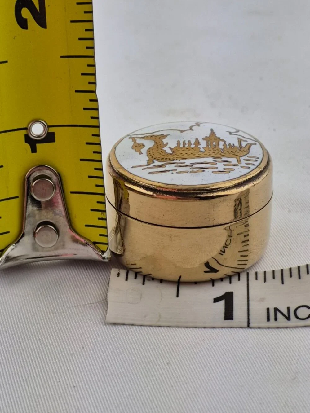 Vintage Brass Thailand Pill Box vintage brass
